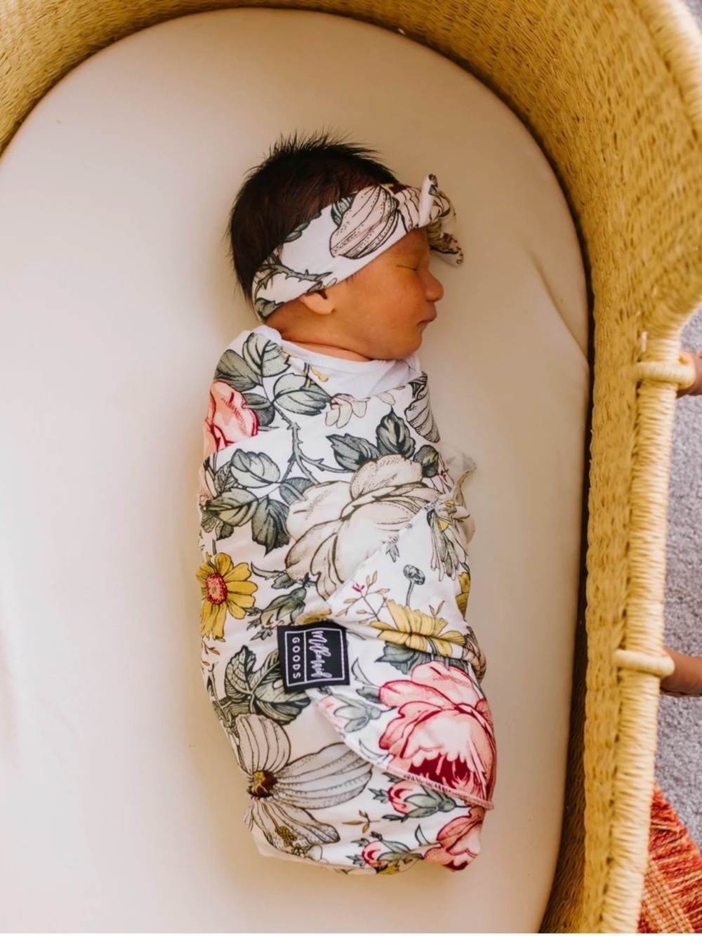 Milkmaid Goods Pottery Barn Kids Wildflower Swaddle & Burp Cloth Organic Bamboo